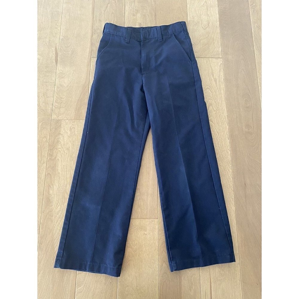 Boys School Apparel Inc Navy Blue Slacks Size 14 Slim Adjustable Waist